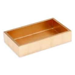 Caspari Lacquerware|Tailgates|Lacquer Guest Towel Napkin Holder in Gold - 1 Each