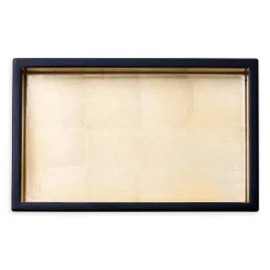 Caspari Lacquerware|Tailgates|Lacquer Guest Towel Napkin Holder in Black & Gold - 1 Each