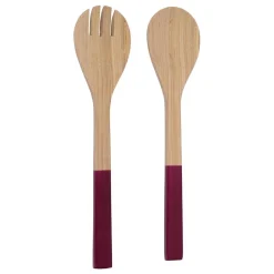 Albert L Punkt Tailgates|Kitchen Essentials|Lacquered Bamboo Salad Servers in Blackberry - 1 Pair
