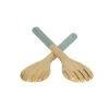 Albert L Punkt Kitchen Essentials|Lacquer Trays And Accessories|Lacquered Bamboo Salad Servers in Ice Blue - 1 Pair