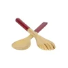 Albert L Punkt Tailgates|Memorial Day|Lacquered Bamboo Salad Servers in Red - 1 Pair