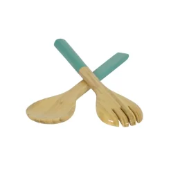 Albert L Punkt Kitchen Essentials|Lacquer Trays And Accessories|Lacquered Bamboo Salad Servers in Light Blue - 1 Pair