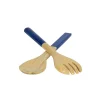 Albert L Punkt Tailgates|Memorial Day|Lacquered Bamboo Salad Servers in Blue - 1 Pair