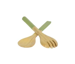 Albert L Punkt Kitchen Essentials|Lacquer Trays And Accessories|Lacquered Bamboo Salad Servers in Pastel Green - 1 Pair