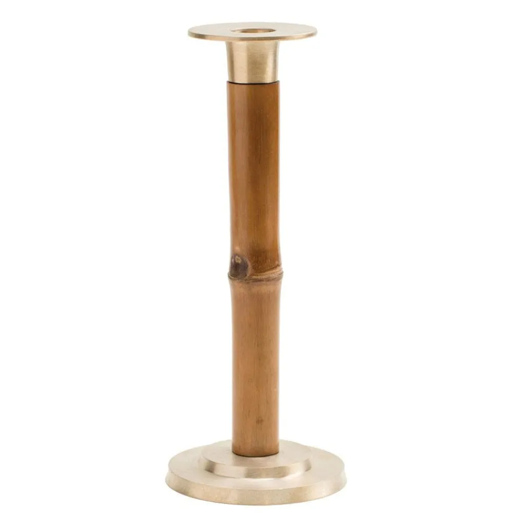 Caspari Lamps & Candle Holders|Candlesticks|Large Bamboo Candlestick in Light Brown - 1 Each