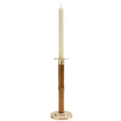 Caspari Lamps & Candle Holders|Candlesticks|Large Bamboo Candlestick in Light Brown - 1 Each