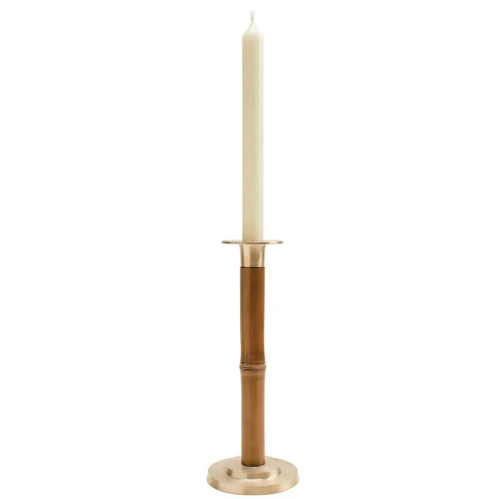 Caspari Lamps & Candle Holders|Candlesticks|Large Bamboo Candlestick in Light Brown - 1 Each