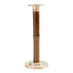 Caspari Candlesticks|Lamps & Candle Holders|Large Bamboo Candlestick in Medium Brown - 1 Each