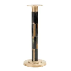 Caspari Valentine'S Day|Lamps & Candle Holders|Large Brass & Horn Candlestick - 1 Each