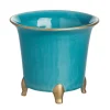 Abigails Memorial Day|Cachepots & Pots|Large Turquoise & Gold Cachepot