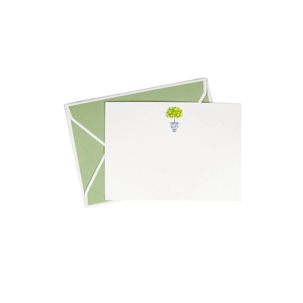 Caspari Correspondence Cards|Lemon Topiary Correspondence Cards - 12 Card & Envelopes