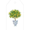 Caspari Christmas Gift Tags & Labels|Gift Tags & Enclosure Cards|Lemon Topiary Gift Tags - 4 Per Package