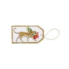 Caspari Christmas Gift Tags & Labels|Gift Tags & Enclosure Cards|Leopards in Snow Classic Gift Tags - 4 Per Package
