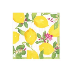 Caspari Paper Cocktail Napkins|Citrus Songbird|Limoncello Paper Cocktail Napkins - 20 per Package