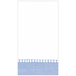 Caspari Engagement Party|Bridal Shower|Linen Border Light Blue Guest Towel - 15 count