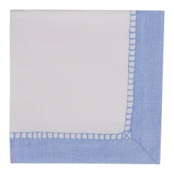 Caspari Engagement Party|Bridal Shower|Linen Border Light Blue Napkin Cocktail - 20 count