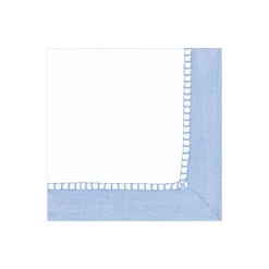 Caspari Engagement Party|Bridal Shower|Linen Border Light Blue Napkin Cocktail - 20 count