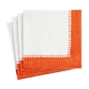 Caspari Tailgates|Graduation Celebration|Linen Border Paper Cocktail Napkins in Coral - 20 Per Package
