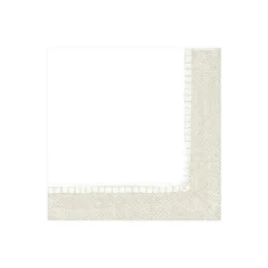 Caspari Engagement Party|Bridal Shower|Linen Border Paper Cocktail Napkins in Natural - 20 Per Package