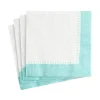 Caspari Bridal Shower|Baby Shower|Linen Border Paper Cocktail Napkins in Robin's Egg Blue - 20 Per Package