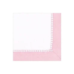 Caspari Bridal Shower|Baby Shower|Linen Border Paper Cocktail Napkins in Petal Pink - 20 Per Package