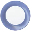 Caspari Tailgates|Graduation Celebration|Linen Border Paper Dinner Plates in Blue II - 8 Per Package
