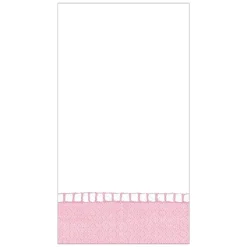 Caspari Bridal Shower|Baby Shower|Linen Border Paper Guest Towel Napkins in Petal Pink - 15 Per Package