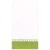 Caspari Christmas Napkins|Paper Guest Towels|Linen Border Paper Guest Towel Napkins in Green - 15 Per Package