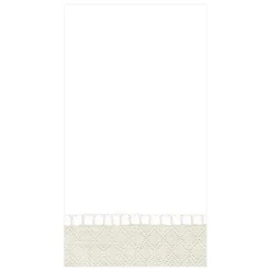Caspari Bridal Shower|Baby Shower|Linen Border Paper Guest Towel Napkins in Natural - 15 Per Package