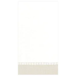 Caspari Engagement Party|Baby Shower|Linen Border Paper Linen Guest Towel Napkins in Natural - 12 Per Package