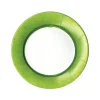 Caspari Christmas Plates|Tailgates|Linen Border Paper Salad & Dessert Plates in Moss Green - 8 Per Package