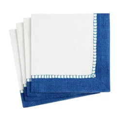 Caspari Graduation Celebration|Engagement Party|Linen Marine Blue Cocktail Napkin - 20 count