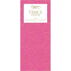 Caspari Bridal Shower|Mother'S Day|Little Dash Tissue Paper in Fuchsia & Gold - 4 Sheets Included