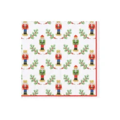 Caspari Christmas Napkins|Boxed Cocktail Napkins|Little Nutcracker Boxed Cocktail Napkins - 40 Per Box
