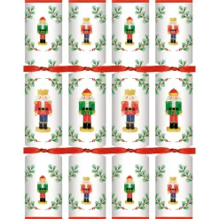 Caspari Christmas Crackers|Celebration Crackers|Little Nutcracker Celebration Crackers - 8 Per Box