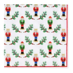 Caspari Christmas Napkins|Paper Cocktail Napkins|Little Nutcracker Cocktail Napkins - 20 Per Package