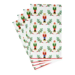 Caspari Christmas Napkins|Paper Guest Towels|Little Nutcracker Guest Towel Napkins - 15 Per Package