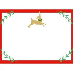 Caspari Christmas Gift Tags & Labels|Gift Tags & Enclosure Cards|Little Reindeer Adhesive Labels - 12 Per Package