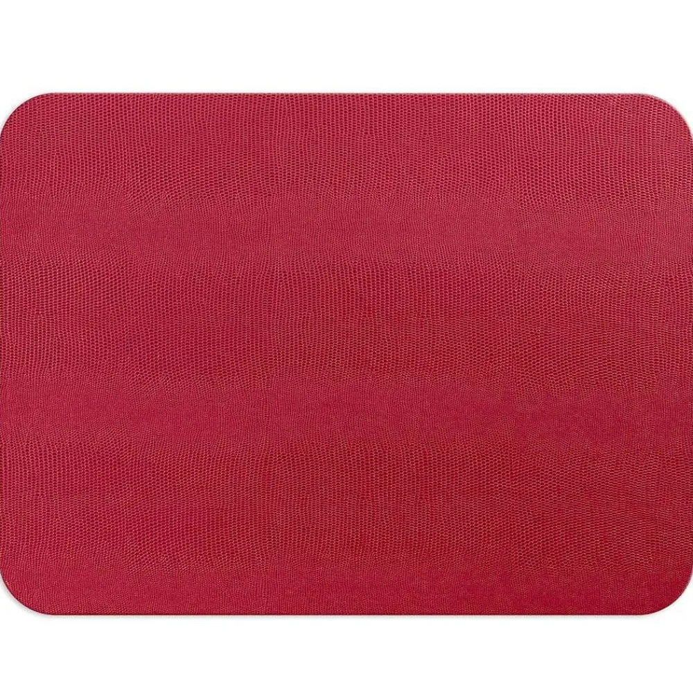 Caspari Christmas Placemats & Coasters|Thanksgiving|Lizard Felt-Backed Placemat in Cranberry - 1 Each