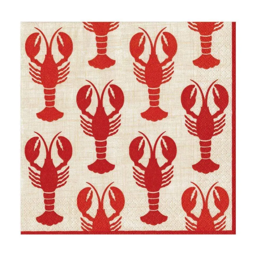 Caspari Paper Luncheon Napkins|Lobsters Paper Luncheon Napkins - 20 Per Package