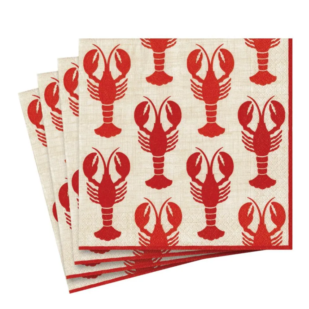 Caspari Paper Luncheon Napkins|Lobsters Paper Luncheon Napkins - 20 Per Package