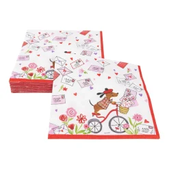 Caspari Valentine'S Day|Paper Luncheon Napkins|Love Notes Luncheon Napkins - 20 Per Package