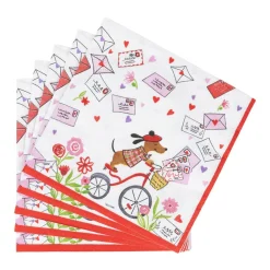 Caspari Valentine'S Day|Paper Luncheon Napkins|Love Notes Luncheon Napkins - 20 Per Package
