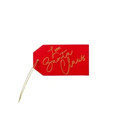Caspari Christmas Gift Tags & Labels|Gift Tags & Enclosure Cards|Love, Santa Claus Classic Gift Tags - 4 Per Package