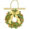 Caspari Christmas Gift & Bottle Bags|Gift & Bottle Bags|Magnolia Wreath Gift Bags - includes 1 Gift Bags
