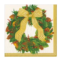 Caspari Paper Luncheon Napkins|Magnolia Wreath Luncheon Napkins - includes 20 Luncheon Napkins