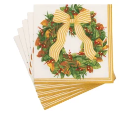 Caspari Paper Luncheon Napkins|Magnolia Wreath Luncheon Napkins - includes 20 Luncheon Napkins