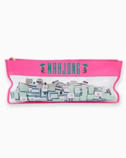 Oh My Mahjong Goldie|Darjeeling|Mahjong Tile Storage Bag - Pink Monkey