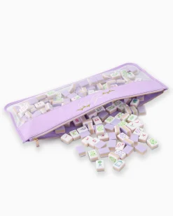 Oh My Mahjong Goldie|Citrus Songbird|Mahjong Tile Storage Bag - Lilac Script Mahjong