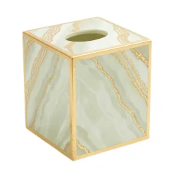 Caspari Lacquerware|Mother'S Day|Marble Lacquer Tissue Box Cover in Moonlight Grey - 1 Each